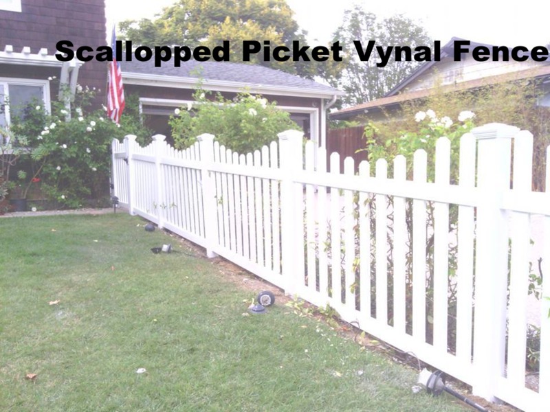 Scalloped picket vinyl fence