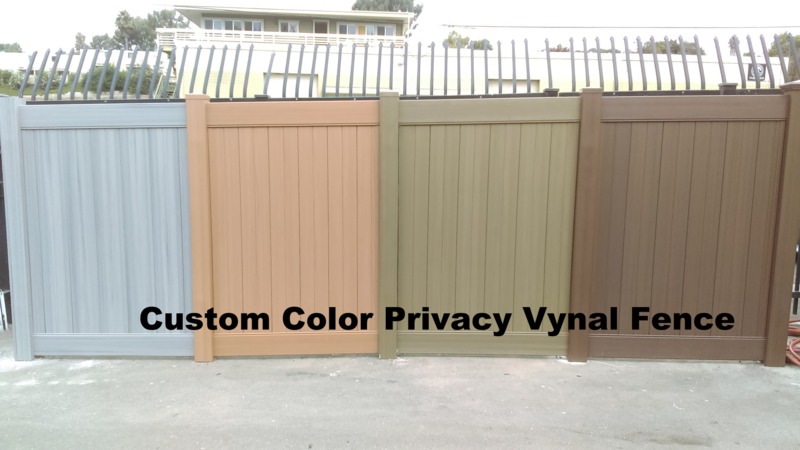 Custom color privacy vinyl fence