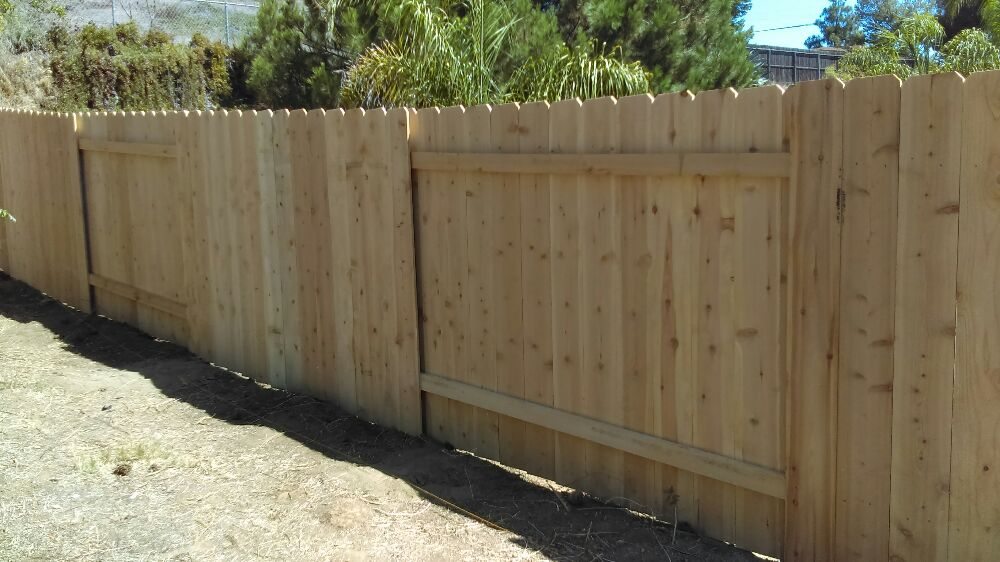 Good neighbor style dog ear wood fence